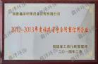 2012-2013年度福建守合同重信用企业牌匾